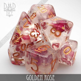 DÉS - Golden Rose Dice Set