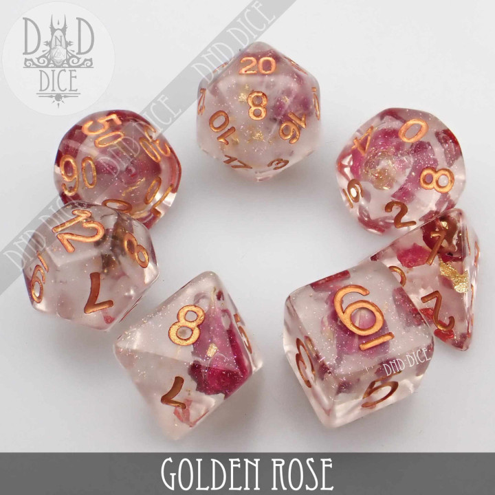 DÉS - Golden Rose Dice Set
