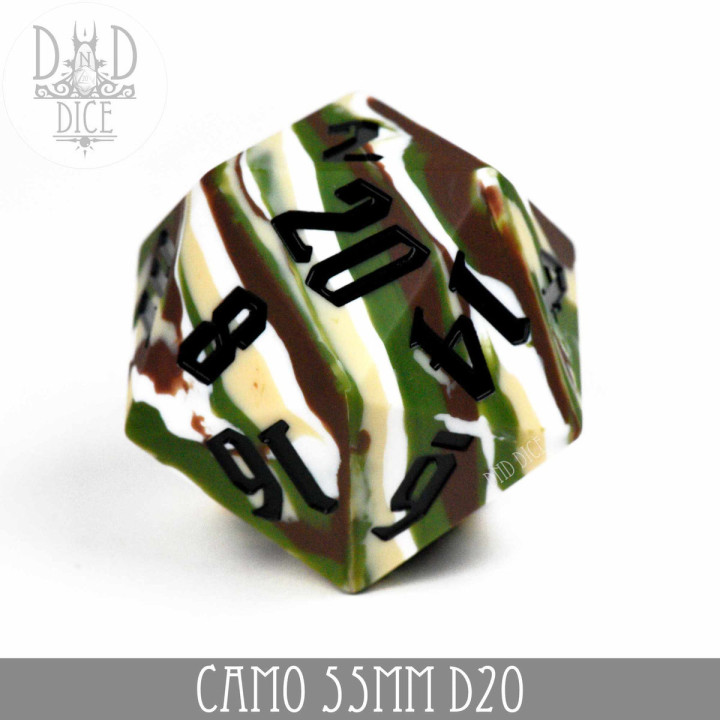 DÉS - 55mm D20 - Camo (Silicone)