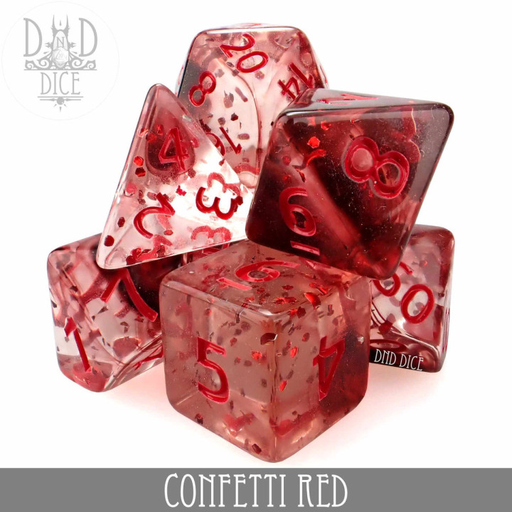 DÉS - Confetti Red Dice Set