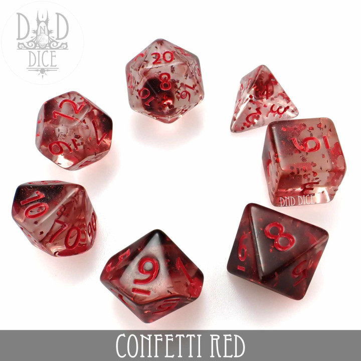 DÉS - Confetti Red Dice Set