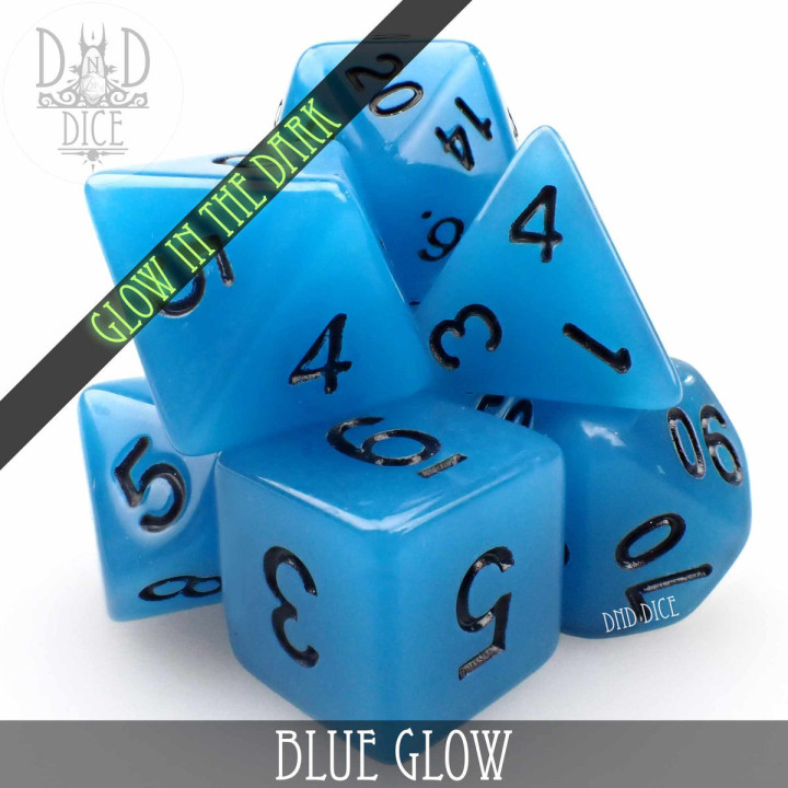 DÉS - Blue Glow in the Dark Dice Set