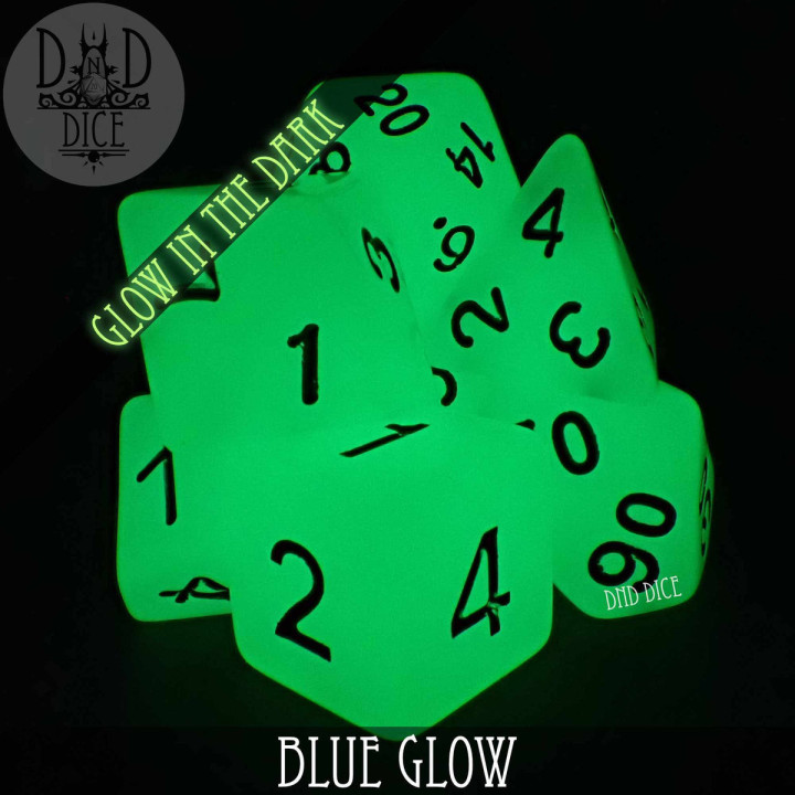 DÉS - Blue Glow in the Dark Dice Set