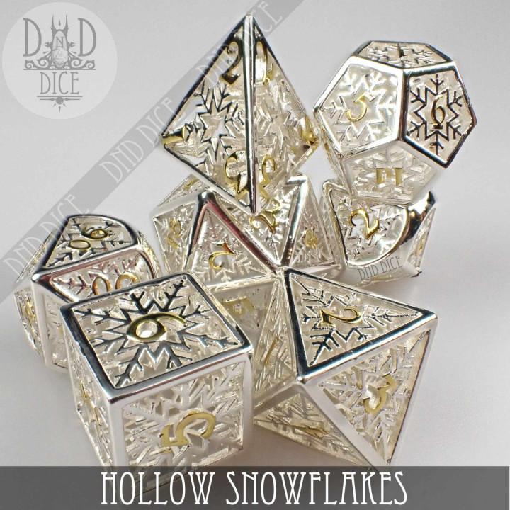 DÉS - Snowflakes Hollow - Metal Dice Set