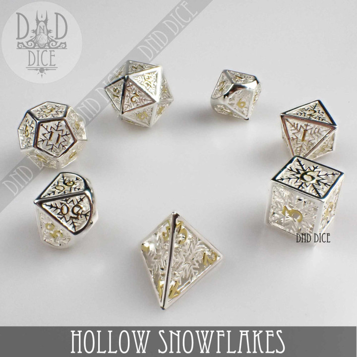 DÉS - Snowflakes Hollow - Metal Dice Set