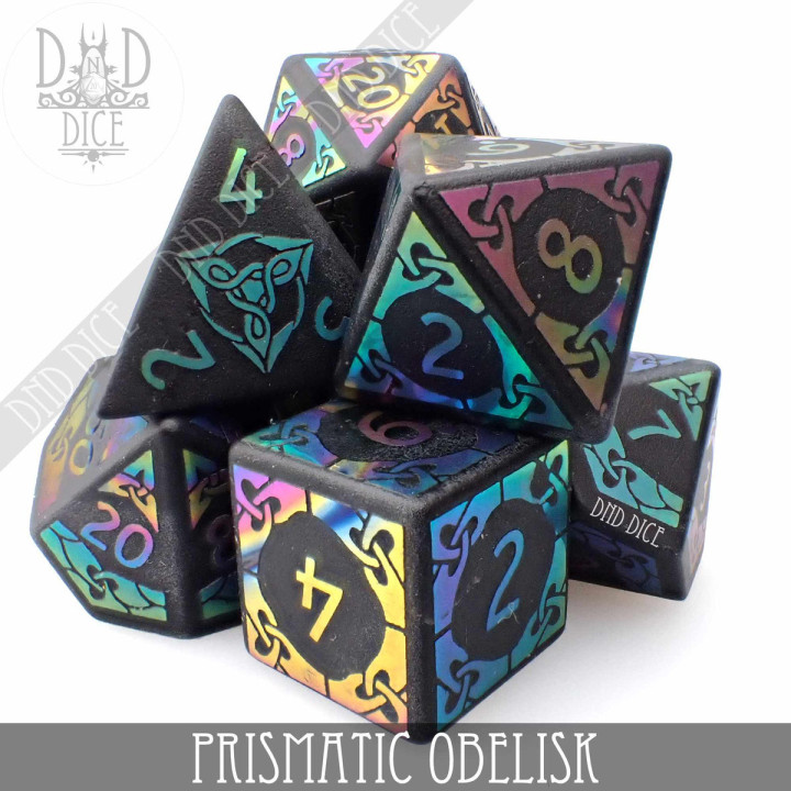 Prismatic Obelisk - Obsidian Dice Set - Dice