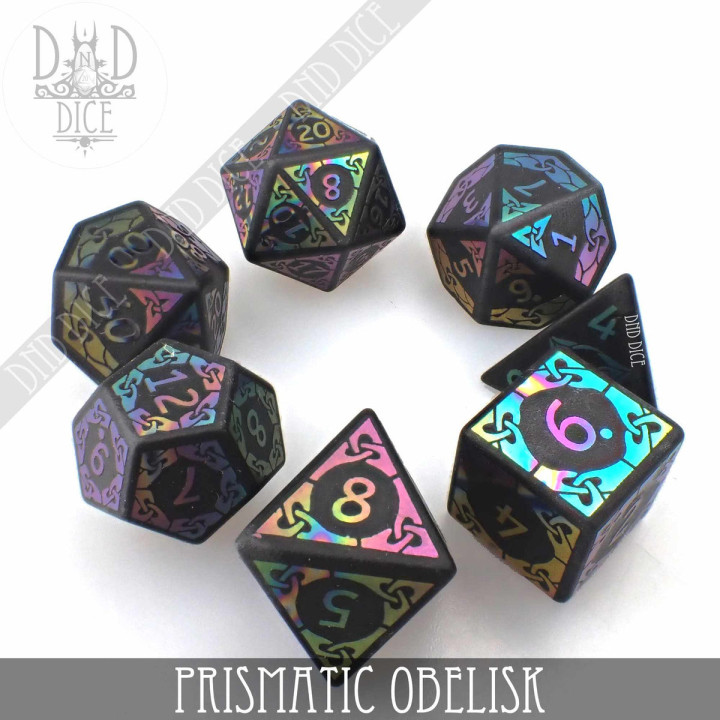 Prismatic Obelisk - Obsidian Dice Set - Dice