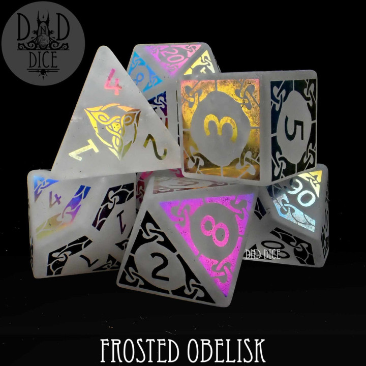 DÉS - Frosted Obelisk - Obsidian Dice Set