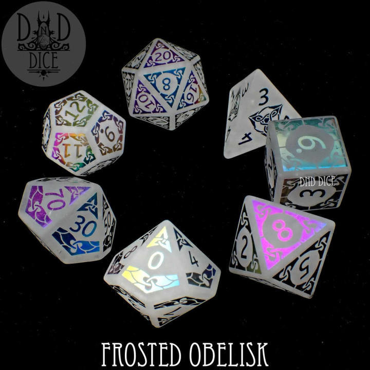 DÉS - Frosted Obelisk - Obsidian Dice Set