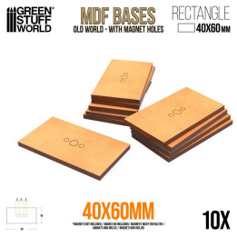 Socles RECTANGULAR Old World 40x60mm en MDF - BASES FOR MINIATURES
