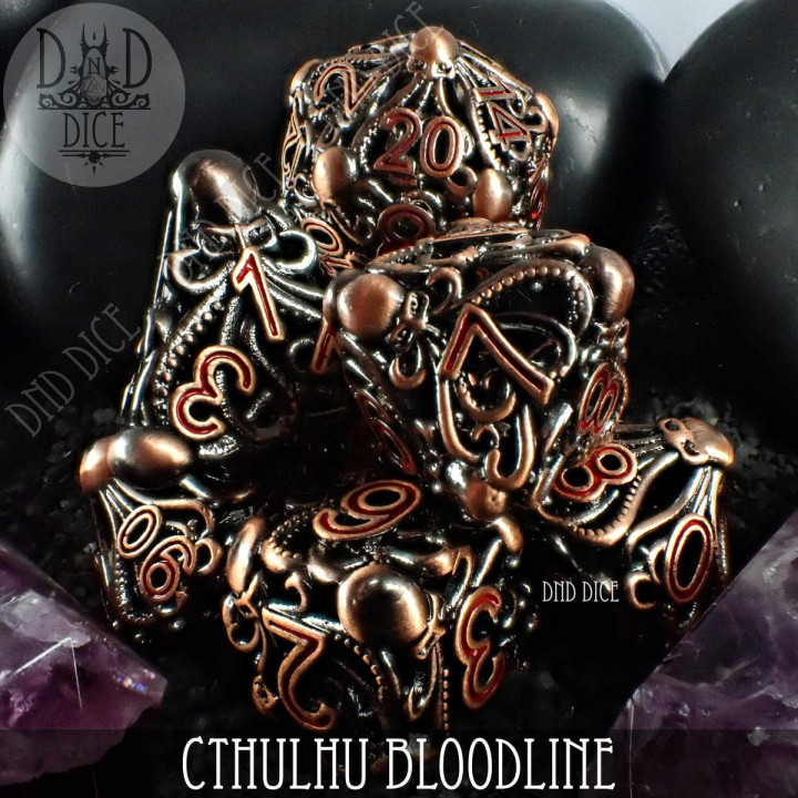 Cthulhu Bloodline - Metal Dice Set - Dice