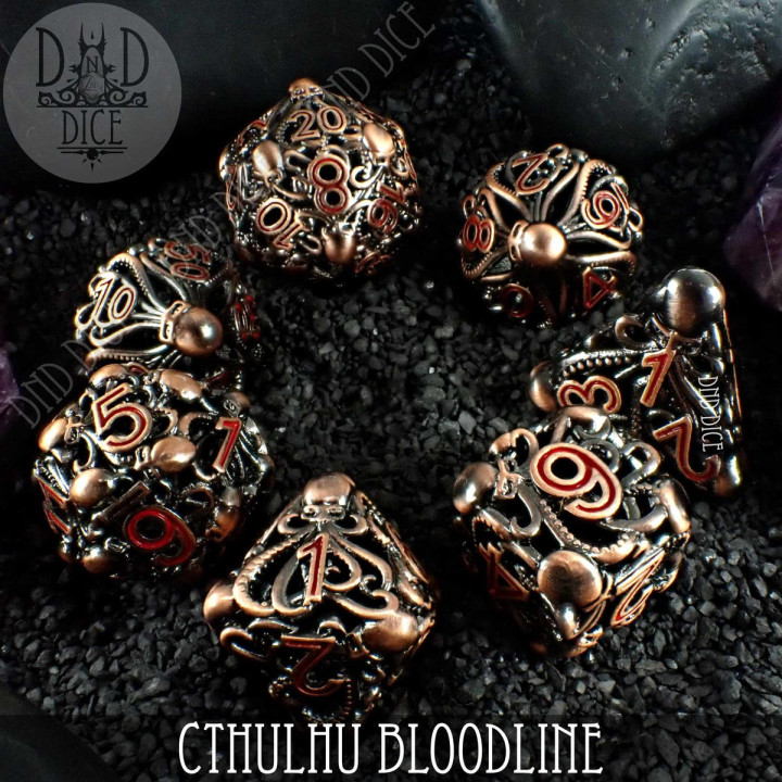 Cthulhu Bloodline - Metal Dice Set - Dice
