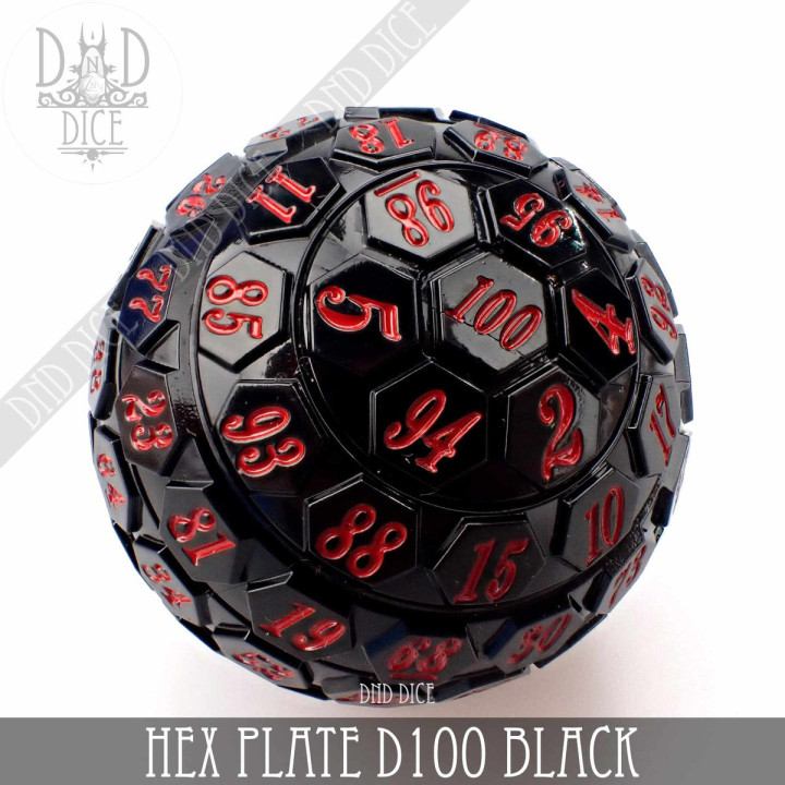 DÉS - 45mm Hex Plate D100 - Noir et Rouge
