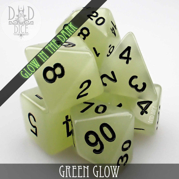 Green Glow in the Dark Dice Set - Dice