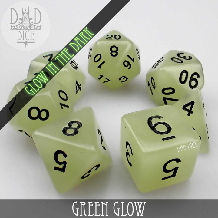 Green Glow in the Dark Dice Set - Dice