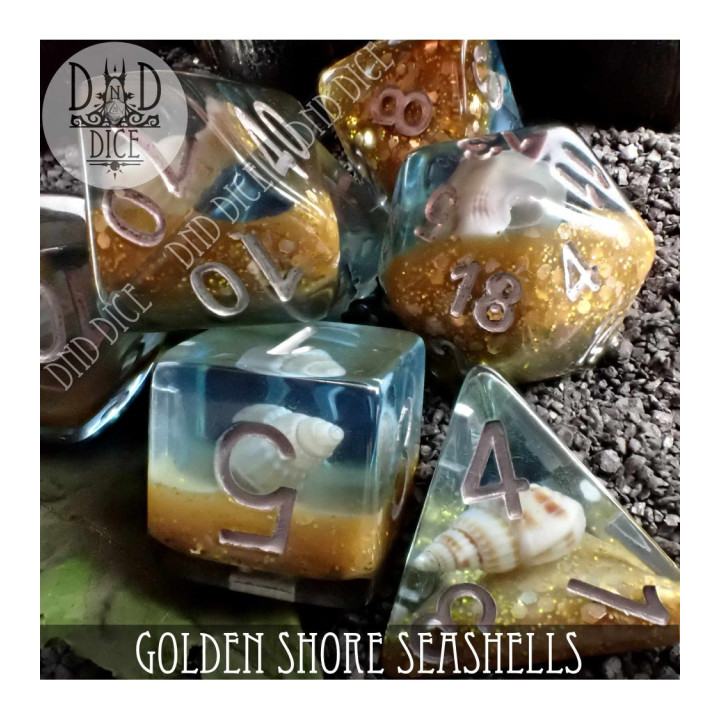 DÉS - Golden Shore Seashells Dice Set