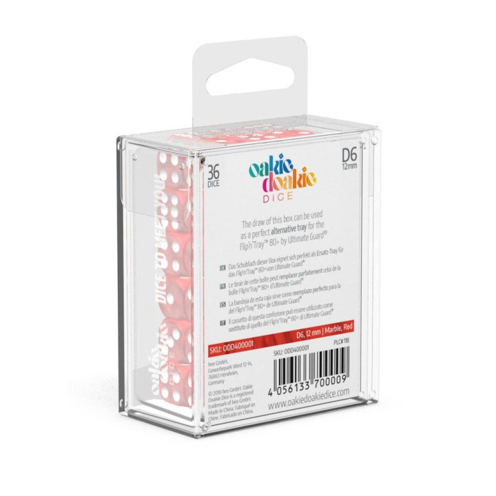 DÉS - MARBLE - Oakie Doakie Dice - 36 dés D6 de 12 mm