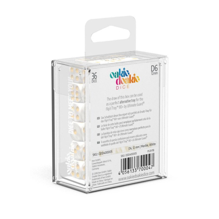 DÉS - MARBLE - Oakie Doakie Dice - 36 dés D6 de 12 mm