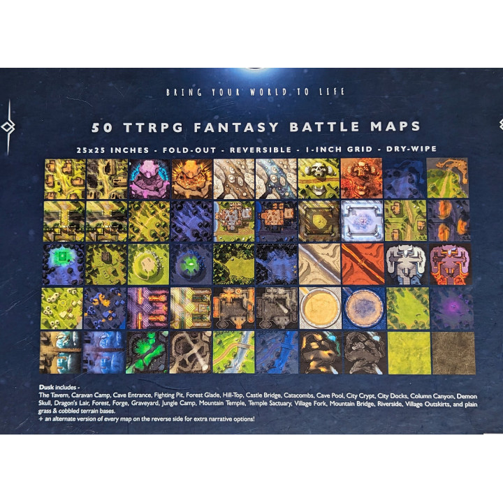 Moonlight Maps - Atlas TTRPG Battle Maps - Dusk - BOARD GAMES