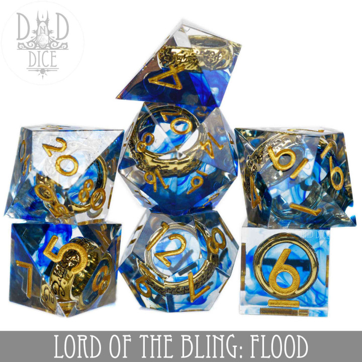 Lord of the Bling: Flood Handmade Dice Set - Dice