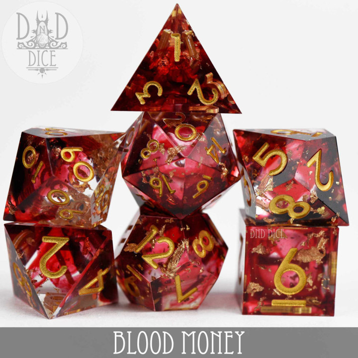 DÉS - Blood Money Handmade Dice Set