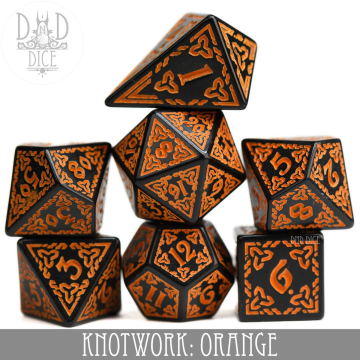 DÉS - Knotwork: Orange Dice Set