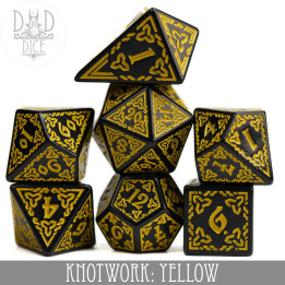 DÉS - Knotwork: Yellow Dice Set