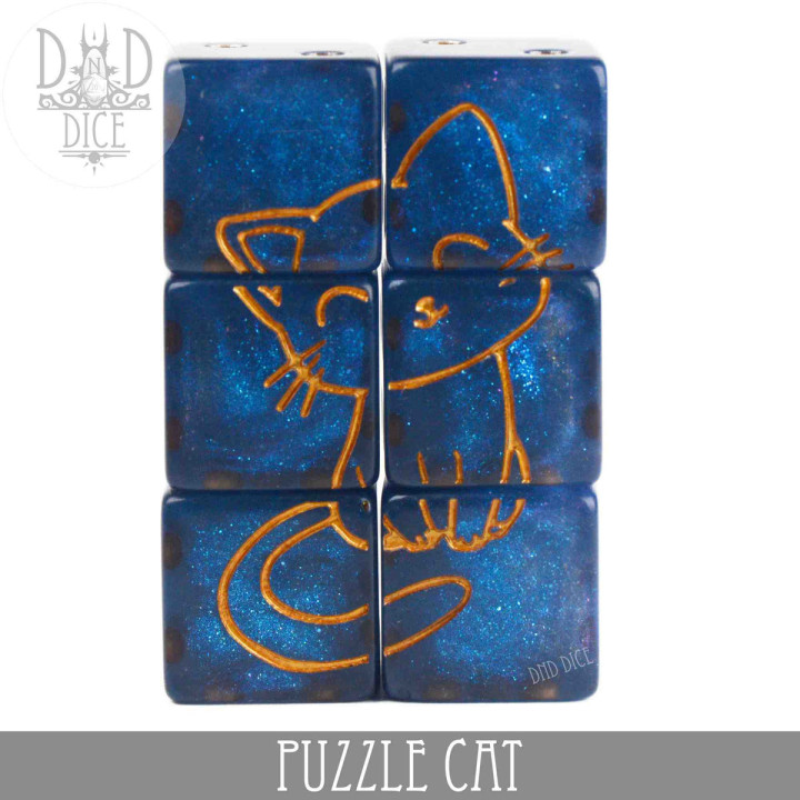 DÉS - Puzzle Cat 6D6 Dice Set