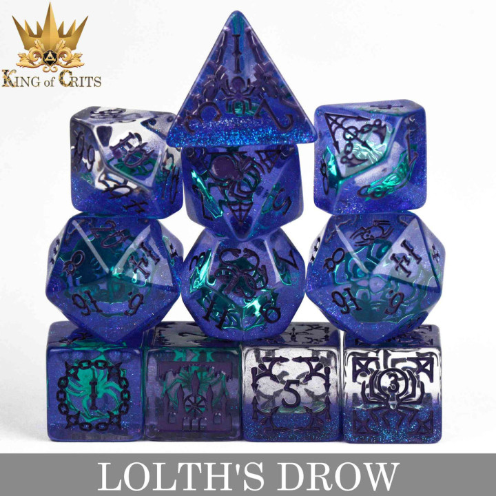 DÉS - Lolth's Drow 11 Dice Set