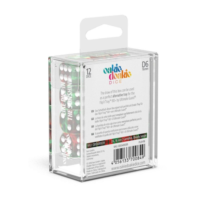 DÉS - GEMIDICE - Oakie Doakie Dice - 12 dés D6 de 16 mm