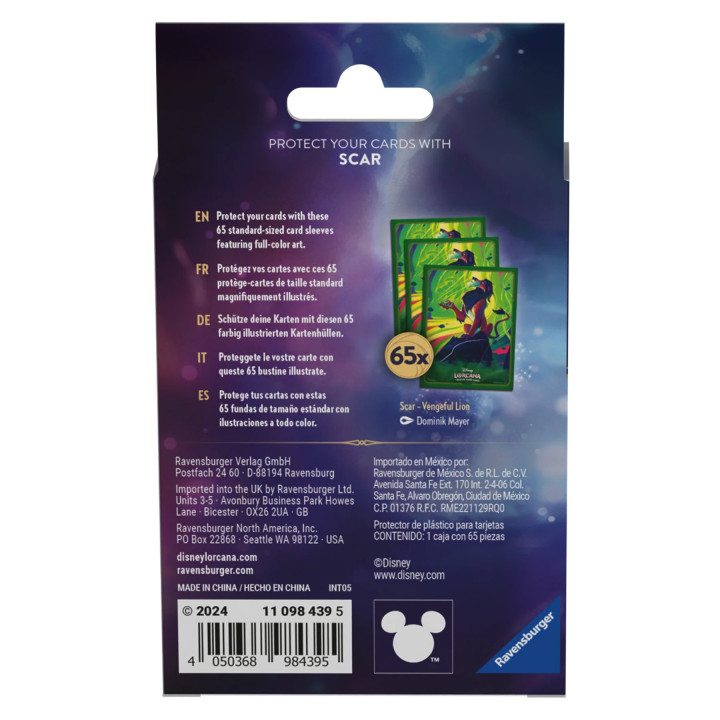 LORCANA - Disney Lorcana - La Mer Azurite - SLEEVES - Scar