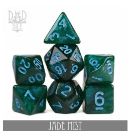 Jade Mist Glitter Dice Set - Dice