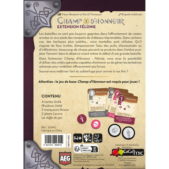 Champ d'Honneur - Félonie - BOARD GAMES