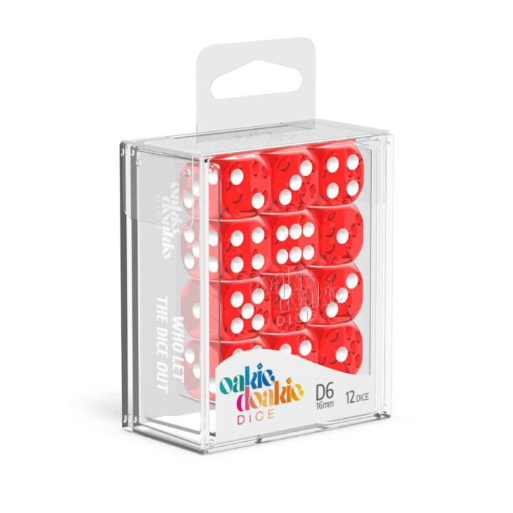 TRANSLUCENT - Oakie Doakie Dice - 12 dés D6 de 16 mm - DES