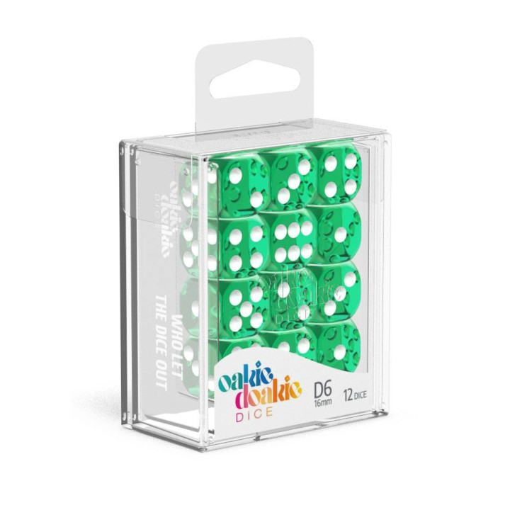 TRANSLUCENT - Oakie Doakie Dice - 12 D6 dice of 16 mm - Dice