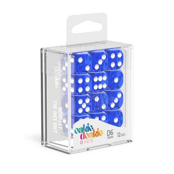 TRANSLUCENT - Oakie Doakie Dice - 12 dés D6 de 16 mm - DÉS