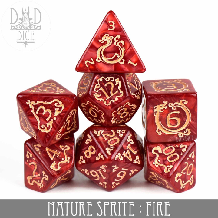 DÉS - Nature Sprite: Fire Dice Set
