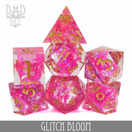 Set di dadi fatti a mano Glitch Bloom - DES