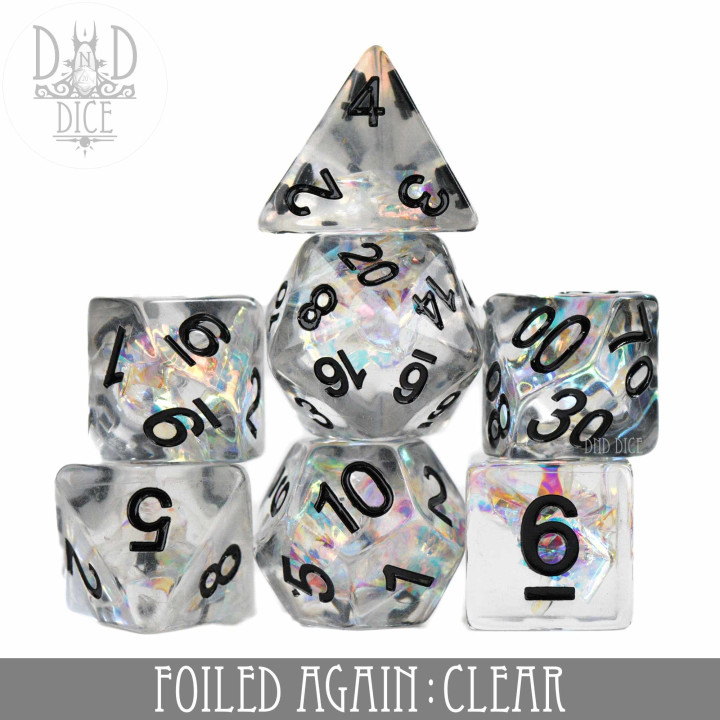 Set di dadi trasparenti di nuovo smerigliati - DES