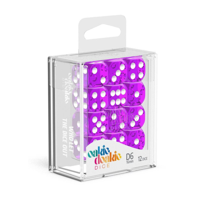 TRANSLUCENT - Oakie Doakie Dice - 12 dés D6 de 16 mm - DES