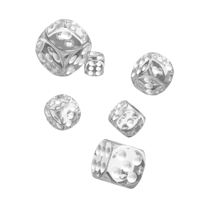 TRANSLUCENT - Oakie Doakie Dice - 12 dés D6 de 16 mm - DES