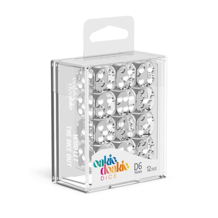 TRANSLUCENT - Oakie Doakie Dice - 12 D6 dice of 16 mm - Dice