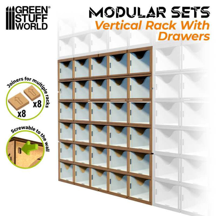 A TRIER - Support vertical en MDF avec 30 tiroirs