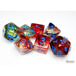 ACCESSOIRES JEUX DE SOCIÉTÉ - Chessex 7 Die Sets - Nebula Tm Primary/Blue Luminary 7-Die Set