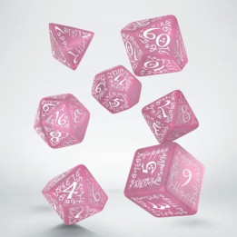 A TRIER - Elvish Shimmering pink & White Dice Set