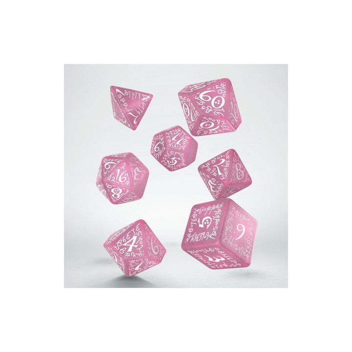 A TRIER - Elvish Shimmering pink & White Dice Set