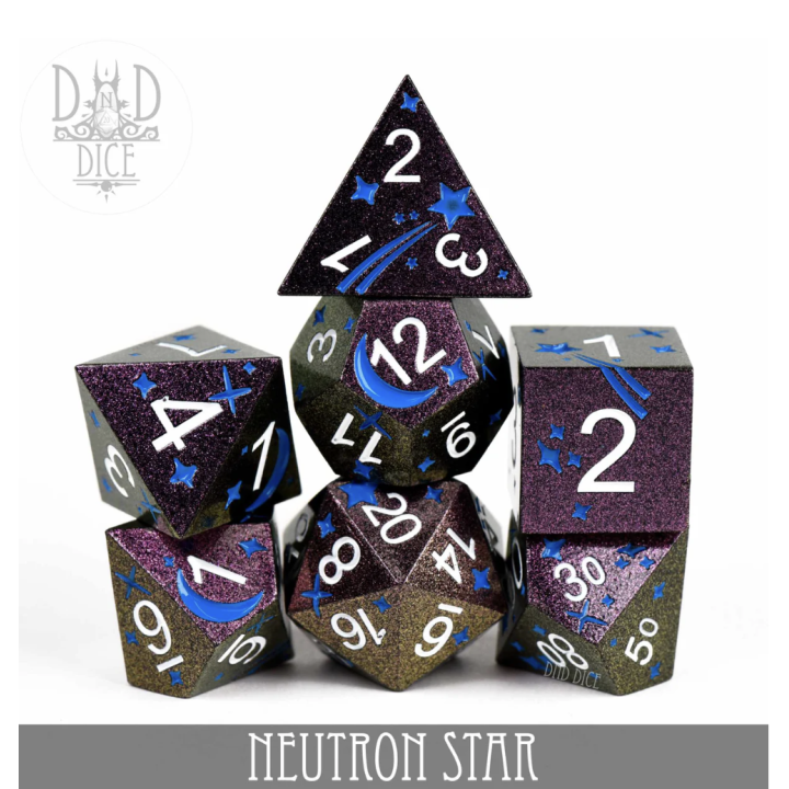 Neutron Star Metal Dice Set - DADI E CONTATORI