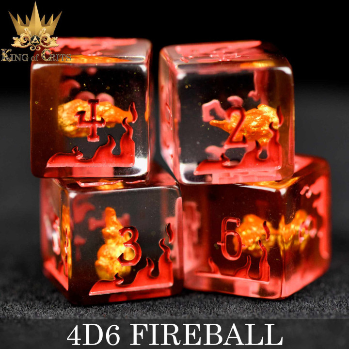 DÉS - Fireball 4D6 Dice Set