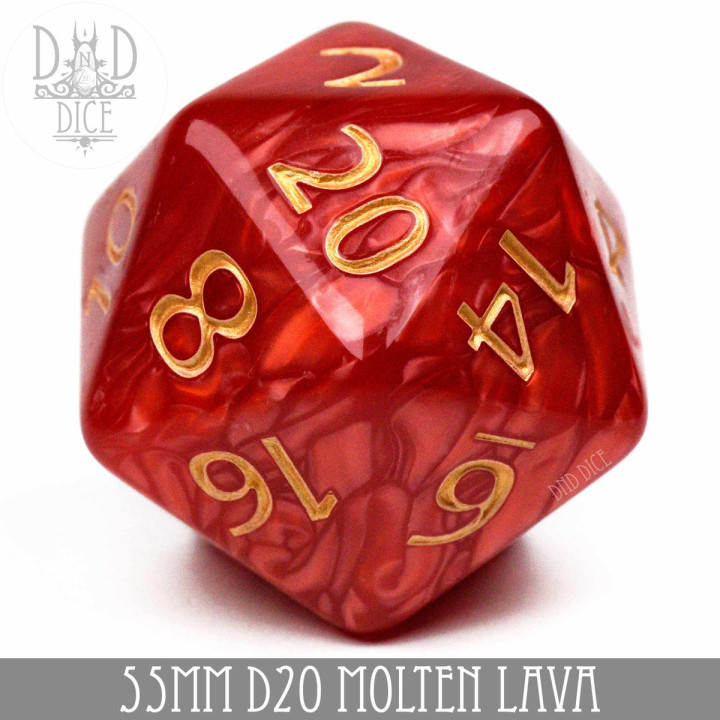 DÉS - 55mm D20 - Molten Lava