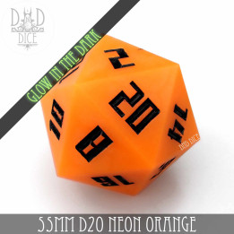 DÉS - 55mm D20 - Neon Orange (Glow)